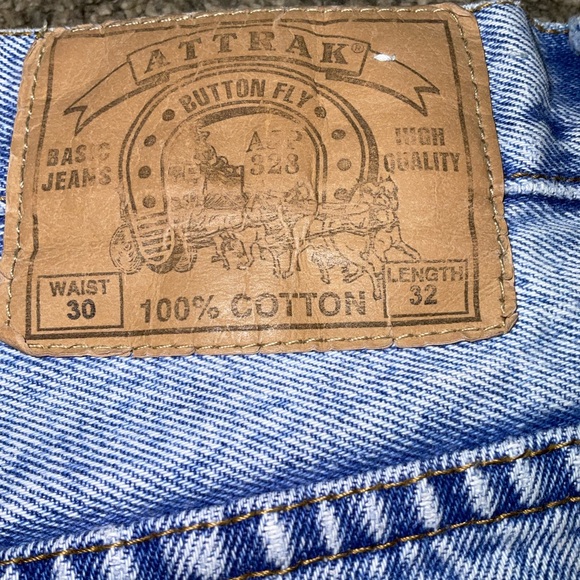 Vtg Attrak Distressed Cut-Off Button- Fly Jean Shorts 28 - Picture 4 of 6